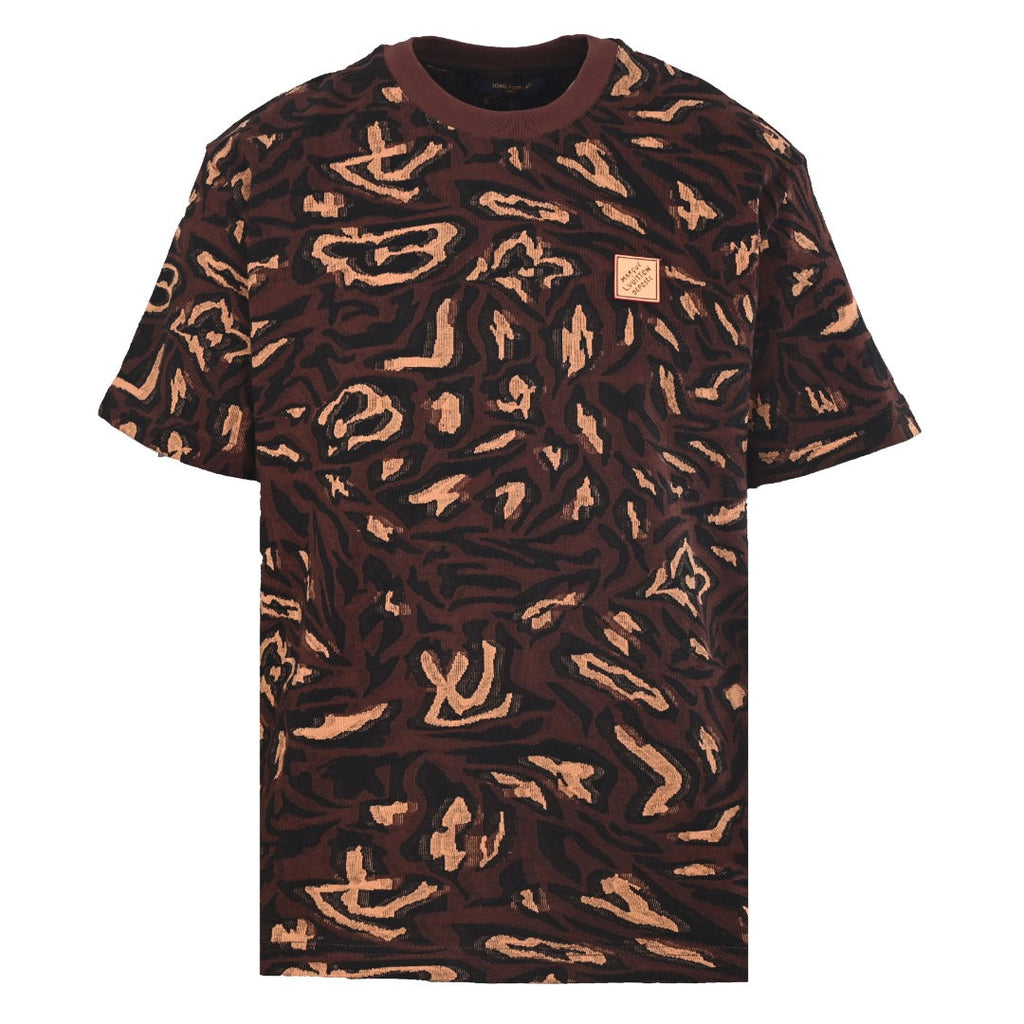Distorted monogram jacquard short-sleeved T-shirt