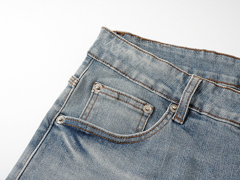 Purple Brand Light Blue Raw Hem Denim Shorts