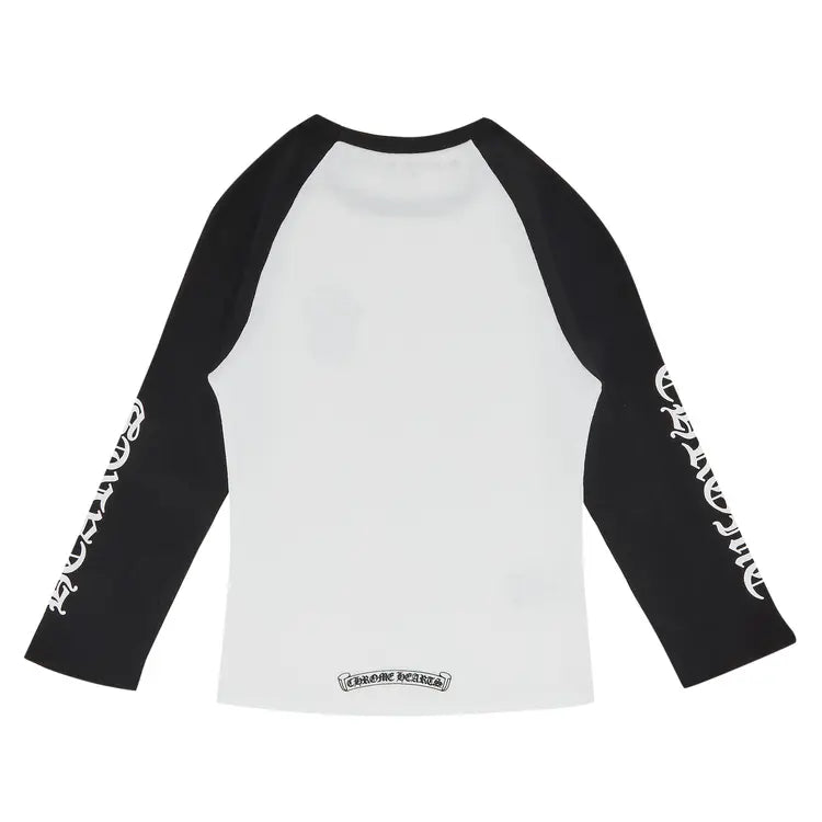 Chrome Hearts Dagger Long-Sleeve Baseball 3/4 Shirt White/Black